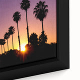 Extra large black wall art featuring a textured Beverly Hills scenery in colorful art style on framed canvas.