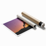 Extra large rolled print of Beverly Hills scenery with lush floral elements in soft color tones.
