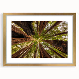 Extra large wall art featuring a textured abstract print of California's Big Sur in muted earth tones, framed in gold.