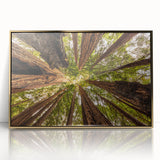 Acrylic print of Big Sur California landscape in muted earth tones, framed in gold, suitable for modern art wall décor.