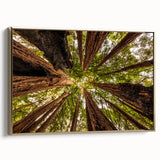 Framed canvas depicting a landscape of Big Sur, California in muted earth tones, ideal for bedroom wall art.