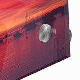 Large abstract wall art print of Catalina, California in muted earth tones on acrylic glass, ideal for dining room ambiance.