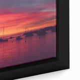 Framed canvas close-up of Catalina, California scenery in black with textured, colorful art.