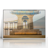 Art deco poster of Coronado, California in pastel shades on white framed acrylic, suitable for modern nursery wall decor.