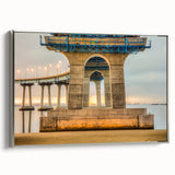 Landscape art painting of Coronado, California, featuring colorful vintage poster art on a framed canvas.