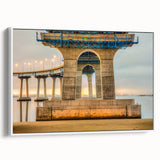Vintage poster art of Coronado, California on a framed canvas, featuring vibrant colorful art on a black background.