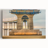 Black and white photograph of Coronado, California on stretched canvas, ideal for kitchen wall art.