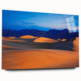 Acrylic print of Death Valley landscape in muted earth tones, suitable as bedroom or dining room art.
