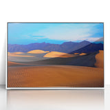 Acrylic print of Death Valley with soft pastel hues in an art deco style, ideal for modern art wall decor.