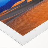 Art deco poster of Death Valley in muted earth tones on rolled canvas, suitable for dining room wall art.