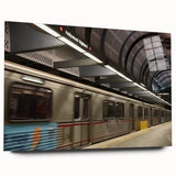 Acrylic print of a large abstract Hollywood, California scenery in vibrant colors, ideal for bedroom or dining room decor.