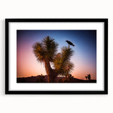Extra large textured abstract art print of Joshua Tree, featuring vibrant earthy tones on a black framed canvas.