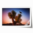 Joshua Tree landscape in muted earth tones on a large rolled canvas, suitable for art wall dining room.