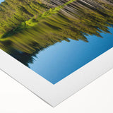 Art deco poster of Lake Tahoe with vibrant blue and green tones on rolled canvas, suitable for dining room decor.