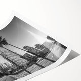 Extra large wall art featuring line art flowers in soft pastel tones on rolled canvas, suitable for large living room decor.