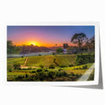 Extra large rolled print depicting the lush vineyards of Napa Valley in vibrant greens and earth tones.