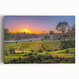 Black and white large art print of Napa Valley on stretched canvas, ideal for kitchen wall art.