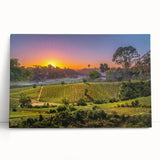 Black and white stretched canvas of Napa Valley landscape, ideal for kitchen wall art.