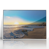 Acrylic print of San Diego scenery in art deco style with pastel color palette, ideal for modern nursery wall art.