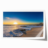 Rolled print of San Diego scenery with vibrant sunset colors, ideal for art wall dining room.