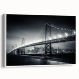 Vintage poster art of San Francisco with vibrant colors on a large framed canvas, ideal for living room decor.