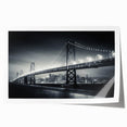 Rolled print of San Francisco skyline in muted gray, ideal for art wall dining room.