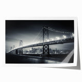 Rolled print of San Francisco skyline in muted gray, ideal for art wall dining room.
