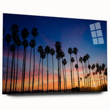 Acrylic print of a large abstract depiction of Santa Barbara scenery in muted earth tones.