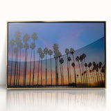 Large art print of Santa Barbara scenery in muted earth tones on a framed acrylic, perfect for modern art wall decor.