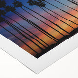 Art deco poster of Santa Barbara coastline in muted blue and beige tones on rolled canvas, suitable for dining room decor.