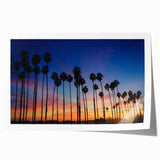 Rolled print of Santa Barbara scenery with vibrant floral elements on a large canvas, ideal for art wall dining room decor.
