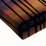 Black and white landscape art painting of Santa Barbara on stretched canvas, ideal for bedroom wall decor.