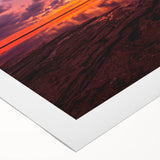 Art deco poster of Santa Cruz featuring pastel sunset colors on rolled canvas, suitable for dining room decor.