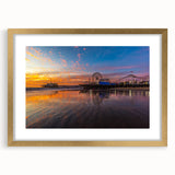 Extra large abstract art print of Santa Monica in textured style, featuring muted earth tones on a framed canvas.