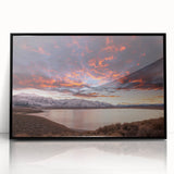 Large abstract wall art depicting the Sierra Nevada in muted earth tones on a framed acrylic.