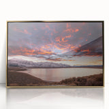 Large art print of Sierra Nevada landscape in muted earth tones on framed acrylic, ideal for modern art wall decor.