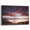 Black and white framed canvas of Sierra Nevada landscape, ideal for bedroom wall art in vintage poster style.
