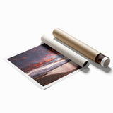 Sierra Nevada landscape in soft pastels on rolled canvas, suitable for large living room or bathroom decor.