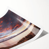 Extra large rolled canvas print featuring line art flowers and Sierra Nevada scenery, ideal for large living room wall art.