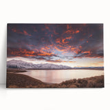 Black and white large art print of the Sierra Nevada on stretched canvas, ideal for kitchen wall art or bedroom decor.