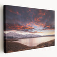 Sierra Nevada landscape on large stretched canvas, featuring earthy green and brown tones, suitable for kitchen wall art.