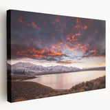 Sierra Nevada landscape on large stretched canvas, featuring earthy green and brown tones, suitable for kitchen wall art.