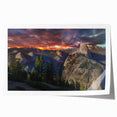 Extra large rolled canvas of Yosemite scenery in natural tones, ideal for art wall dining room.