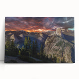 Black and white photo of Yosemite scenery on a large stretched canvas, ideal for kitchen wall art or bedroom ambiance.