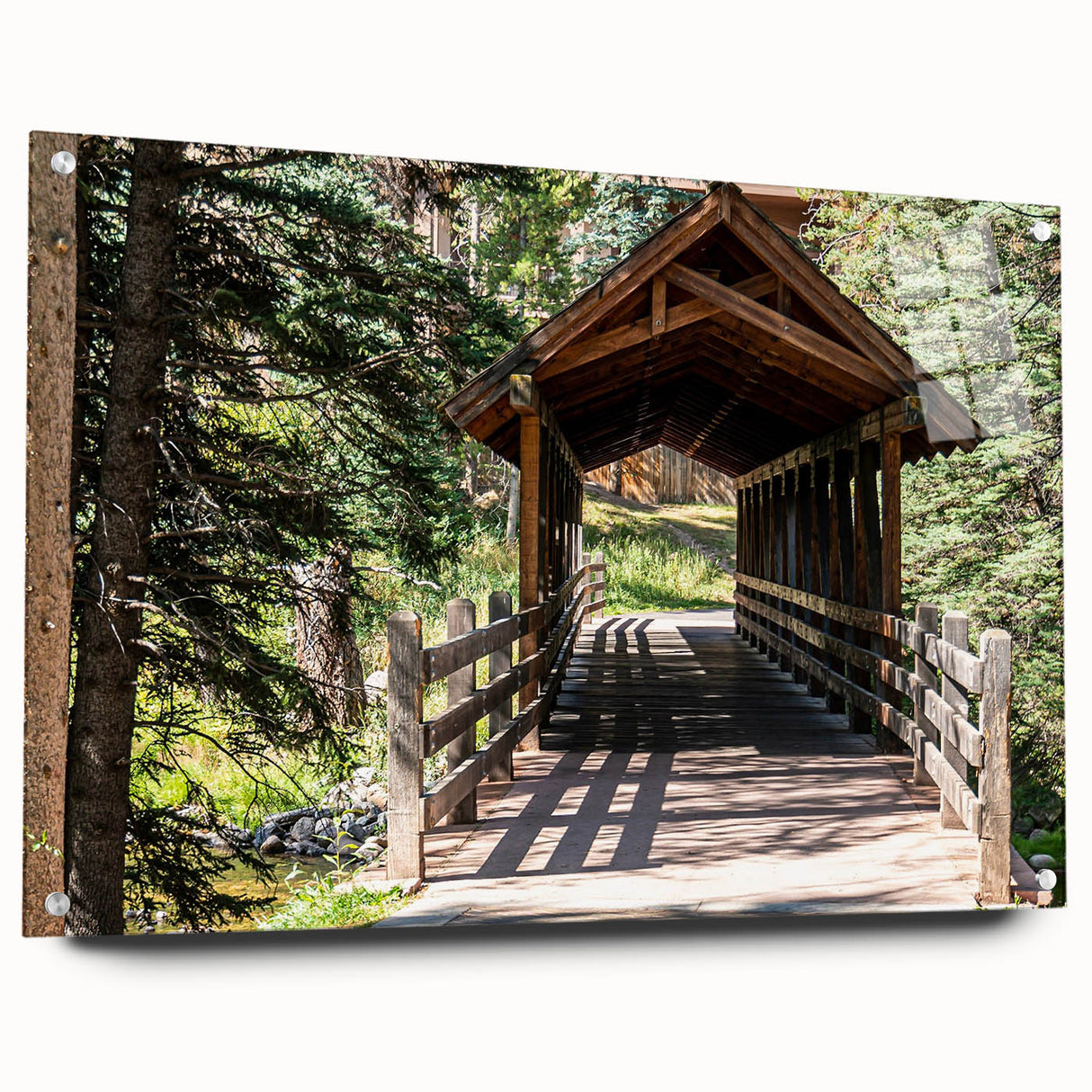 Acrylic print of a large abstract depiction of Vail, Colorado, in muted earth tones.