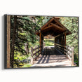 Black and white framed canvas featuring a vintage-style landscape of Vail, Colorado, ideal for bedroom wall art.