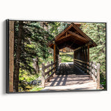 Black and white framed canvas featuring a vintage-style landscape of Vail, Colorado, ideal for bedroom wall art.