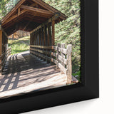 Close-up of a textured black wall art depicting Vail, Colorado scenery on a framed canvas, featuring vibrant colors.