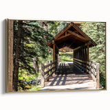 Framed canvas wall art featuring a vintage-style landscape painting of Vail, Colorado, with muted earth tones.