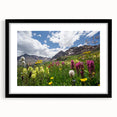 Extra large, textured abstract art print depicting colorful, vibrant Aspen scenery in a black frame.